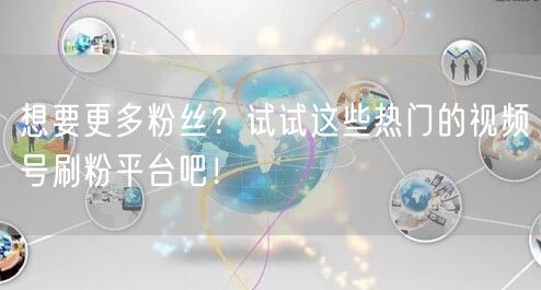 想要更多粉丝？试试这些热门的视频号刷粉平台吧！