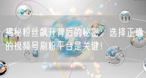 揭秘粉丝飙升背后的秘密：选择正确的视频号刷粉平台是关键！