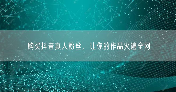 购买抖音真人粉丝，让你的作品火遍全网