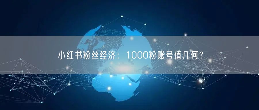 小红书粉丝经济：1000粉账号值几何？