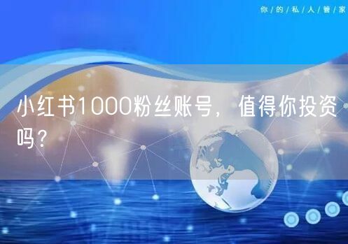 小红书1000粉丝账号，值得你投资吗？