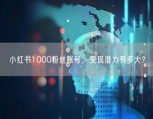 小红书1000粉丝账号，变现潜力有多大？