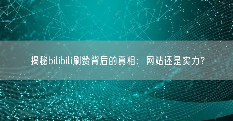 揭秘bilibili刷赞背后的真相：网站还是实力？