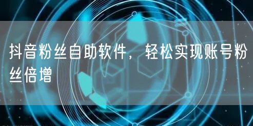 抖音粉丝自助软件，轻松实现账号粉丝倍增