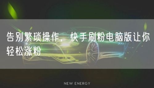 告别繁琐操作，快手刷粉电脑版让你轻松涨粉