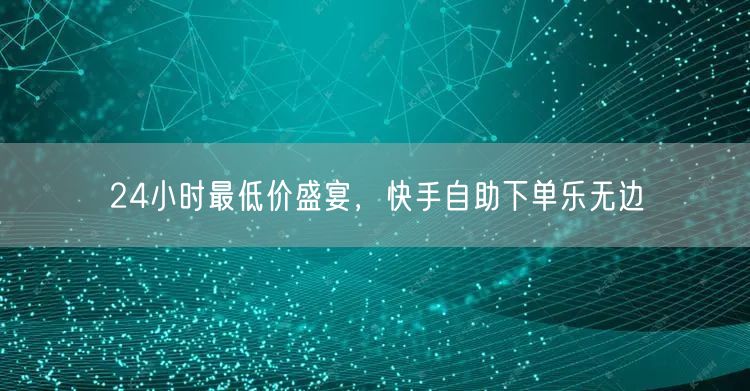 24小时最低价盛宴，快手自助下单乐无边