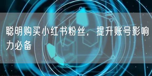 聪明购买小红书粉丝，提升账号影响力必备
