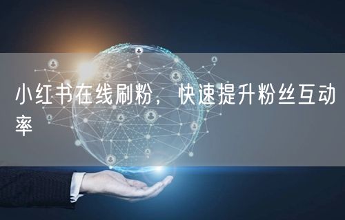 小红书在线刷粉，快速提升粉丝互动率