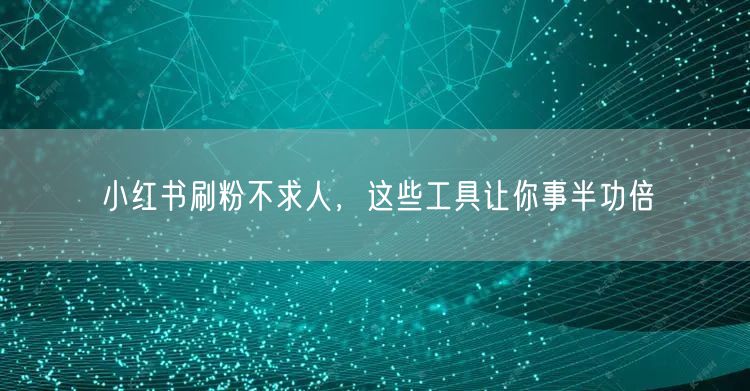 小红书刷粉不求人，这些工具让你事半功倍