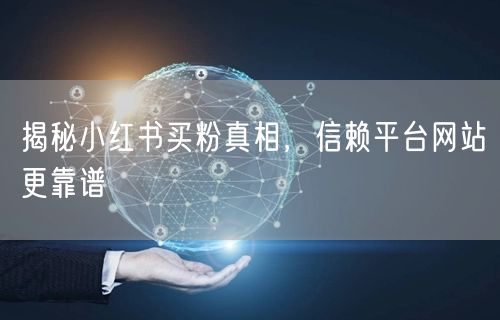 揭秘小红书买粉真相，信赖平台网站更靠谱