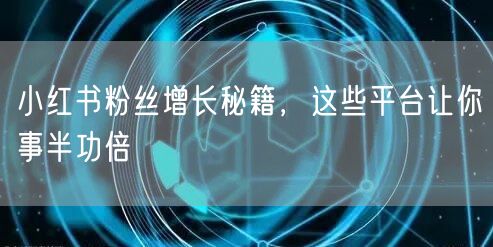 小红书粉丝增长秘籍，这些平台让你事半功倍