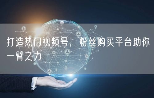 打造热门视频号，粉丝购买平台助你一臂之力