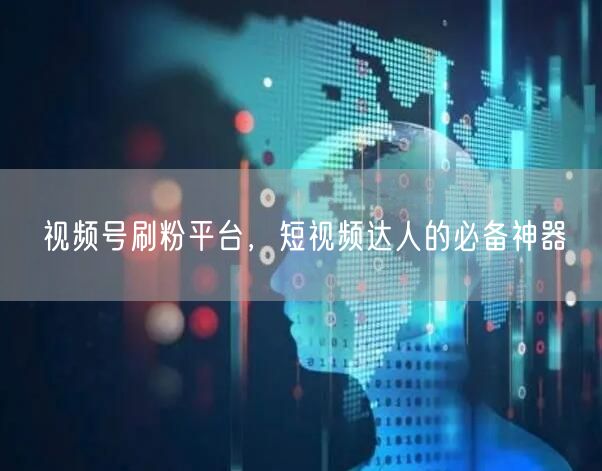 视频号刷粉平台，短视频达人的必备神器