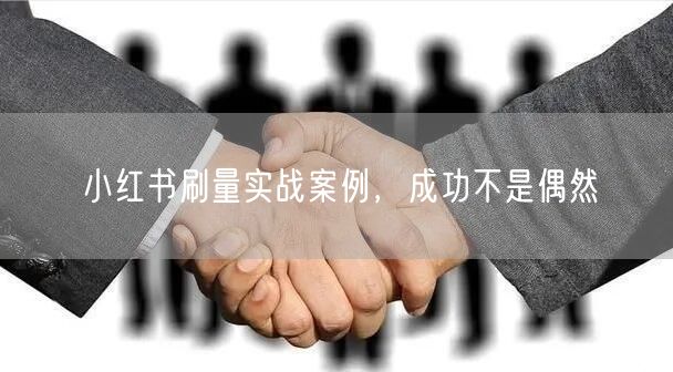 小红书刷量实战案例，成功不是偶然