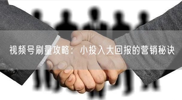 视频号刷量攻略：小投入大回报的营销秘诀
