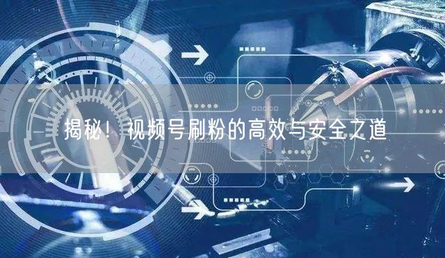 揭秘！视频号刷粉的高效与安全之道