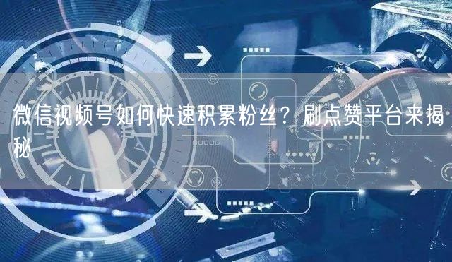 微信视频号如何快速积累粉丝？刷点赞平台来揭秘