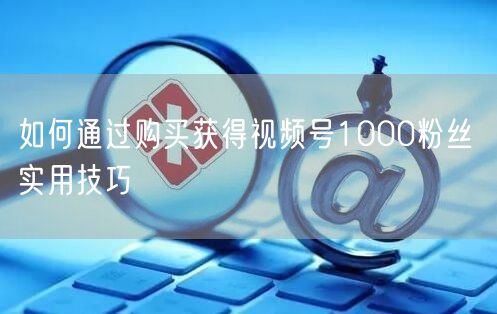 如何通过购买获得视频号1000粉丝 实用技巧