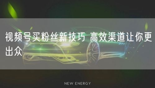 视频号买粉丝新技巧 高效渠道让你更出众