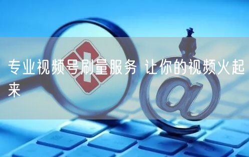 专业视频号刷量服务 让你的视频火起来