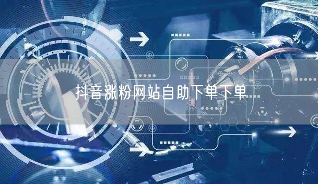 抖音涨粉网站自助下单下单