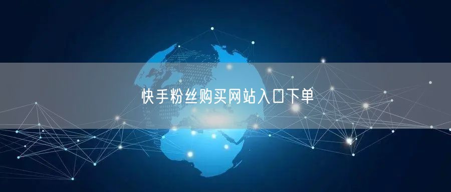 快手粉丝购买网站入口下单