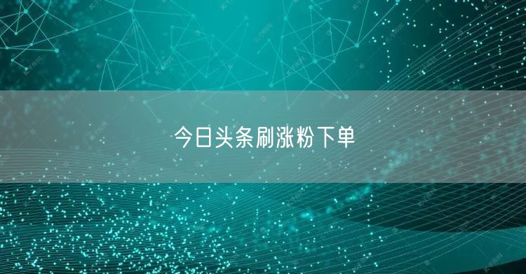 今日头条刷涨粉下单