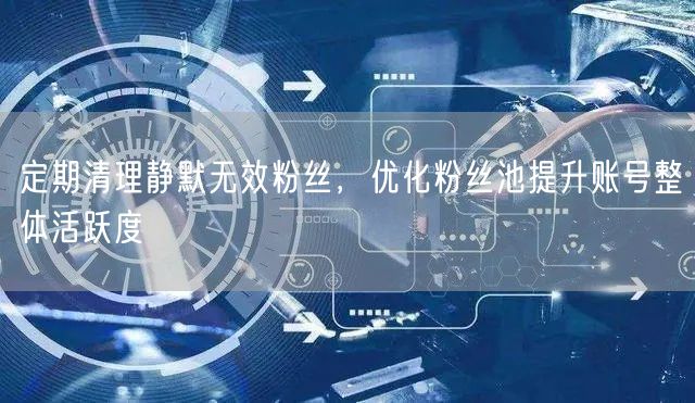 定期清理静默无效粉丝，优化粉丝池提升账号整体活跃度