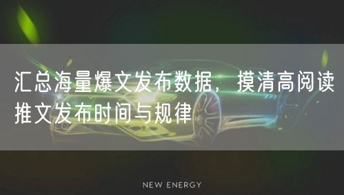 汇总海量爆文发布数据，摸清高阅读推文发布时间与规律