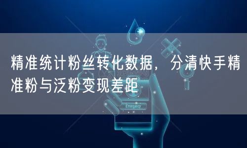精准统计粉丝转化数据，分清快手精准粉与泛粉变现差距