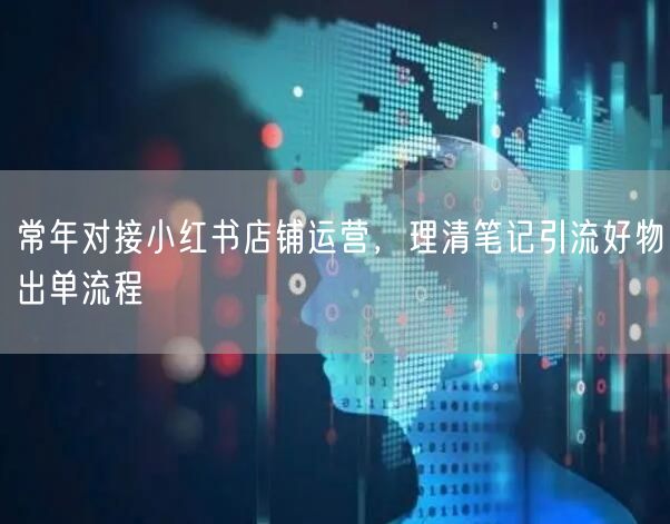 常年对接小红书店铺运营，理清笔记引流好物出单流程