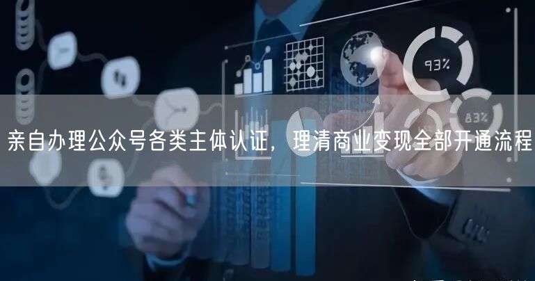 亲自办理公众号各类主体认证，理清商业变现全部开通流程