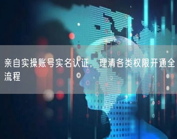 亲自实操账号实名认证，理清各类权限开通全流程