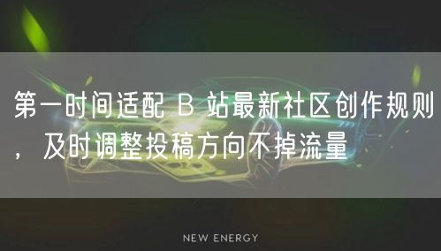 第一时间适配 B 站最新社区创作规则，及时调整投稿方向不掉流量