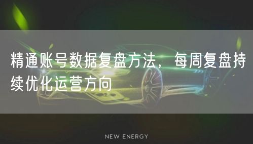 精通账号数据复盘方法，每周复盘持续优化运营方向