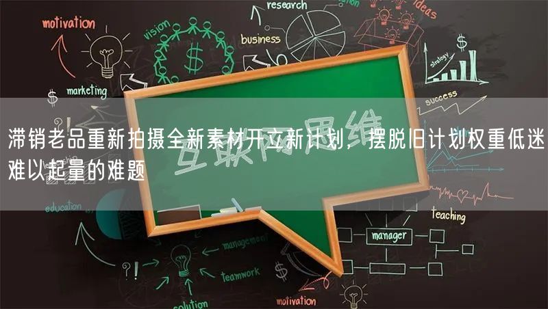 滞销老品重新拍摄全新素材开立新计划，摆脱旧计划权重低迷难以起量的