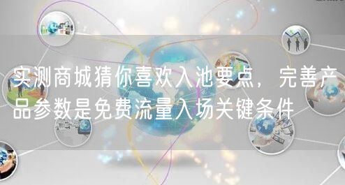 实测商城猜你喜欢入池要点，完善产品参数是免费流量入场关键条件