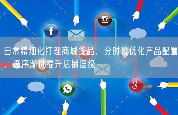 日常精细化打理商城货品，分时段优化产品配置，循序渐进提升店铺层级