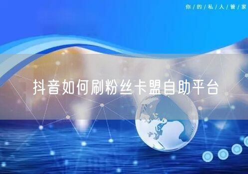 抖音如何刷粉丝卡盟自助平台