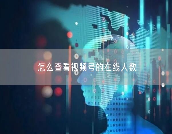 怎么查看视频号的在线人数