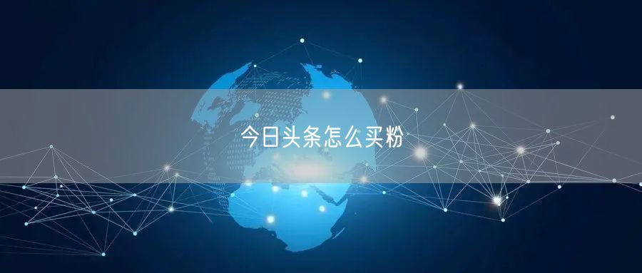 今日头条怎么买粉