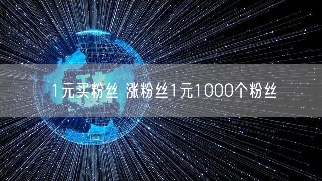 1元买粉丝 涨粉丝1元1000个粉丝