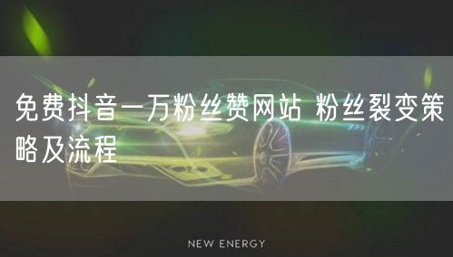 免费抖音一万粉丝赞网站 粉丝裂变策略及流程