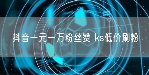 抖音一元一万粉丝赞 ks低价刷粉
