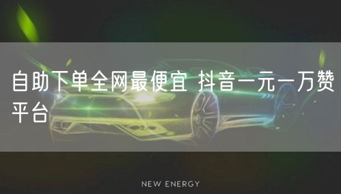 自助下单全网最便宜 抖音一元一万赞平台