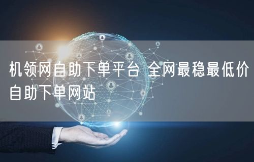 机领网自助下单平台 全网最稳最低价自助下单网站