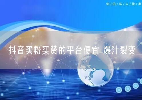 抖音买粉买赞的平台便宜 爆汁裂变
