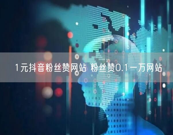 1元抖音粉丝赞网站 粉丝赞0.1一万网站